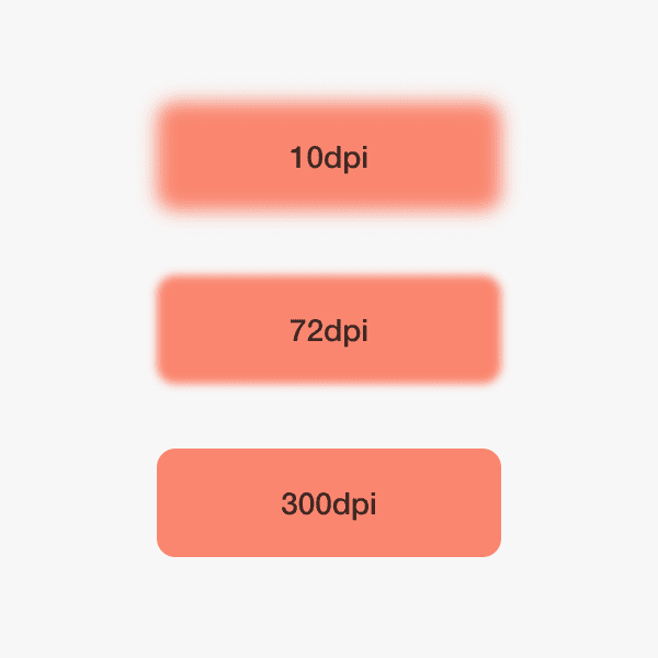 300 DPI minimum resolution for sharp printing